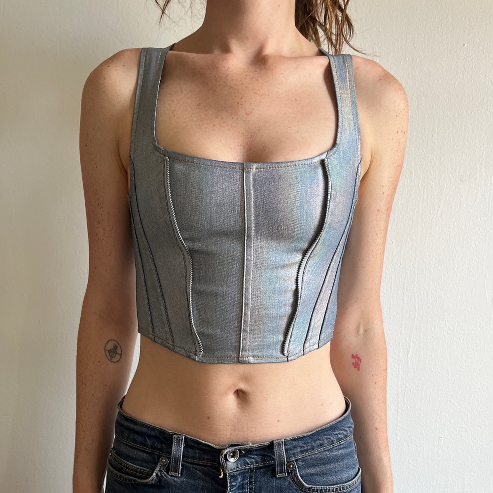 I.AM.GIA Iridescent Denim Coco Corset Top